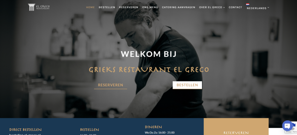 El Greco restaurant website - Bosswebdesign.nl