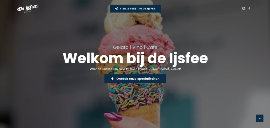 Ijsfee Gorinchem webdesign door Bosswebdesign